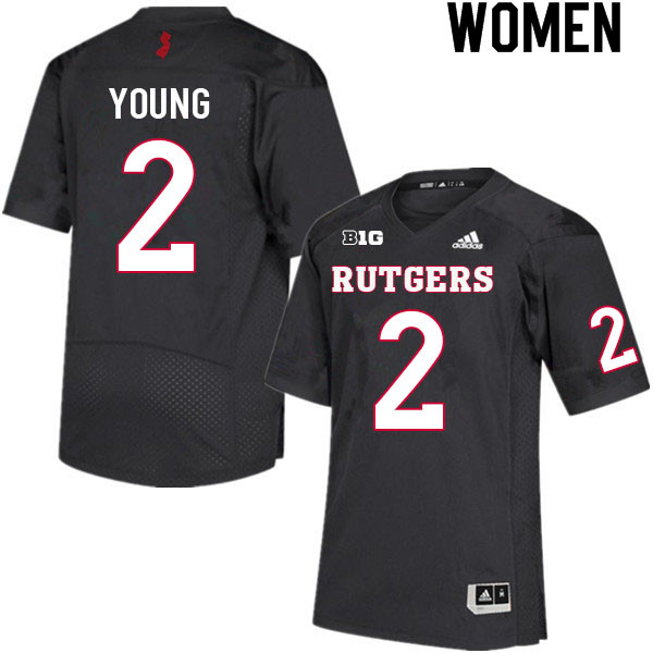 Women #2 Avery Young Rutgers Scarlet Knights College Football Jerseys Sale-Black
